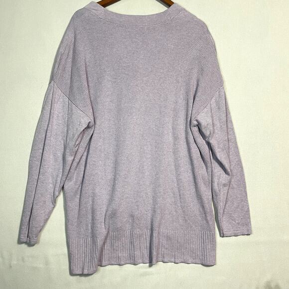 Adyson Parker Gray‎ Speckled Knit V-Neck Sweater Tunic - Size 2X - Picture 3 of 8